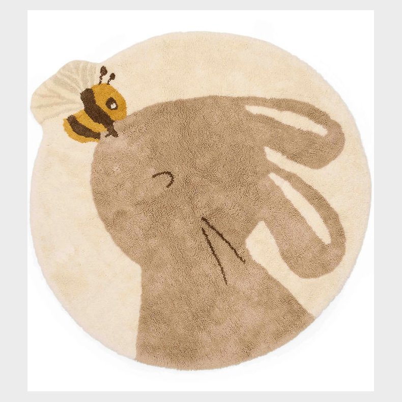 Little Dutch Gulvt�ppe - 110x110 cm - Beige m. Kanin/Bi