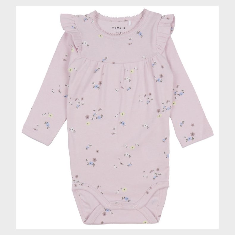 Name It Body l/ - NbfDisse - Light Lilac m. Blomster