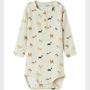 Name It Body l/ - Rib - NbmBark - Peyote Melange m. Hunde