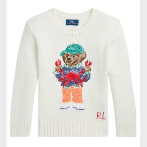 Polo Ralph Lauren Bluse - Strik - Hvid m. Bamse
