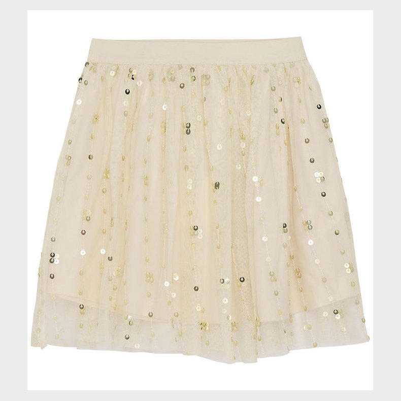 Creamie Nederdel - Tyl - Sequins - Buttercream