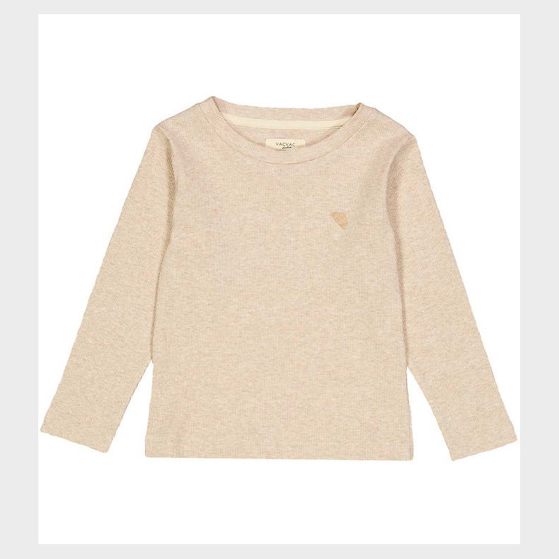 VACVAC Bluse - Rib - Carlet - Light latte melange