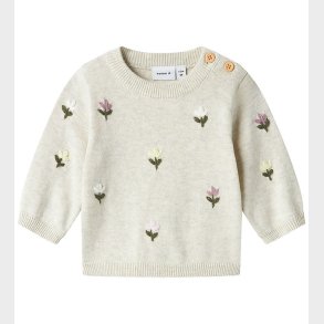 Name It Bluse - Strik - NbFFaflow - Peyote Melange m. Blomster