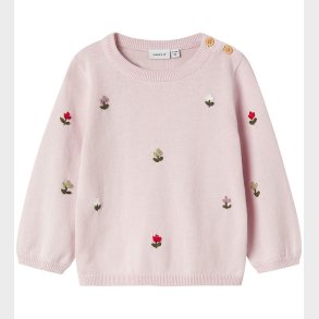 Name It Bluse - Strik - NbfFaflow - Light Lilac m. Blomster