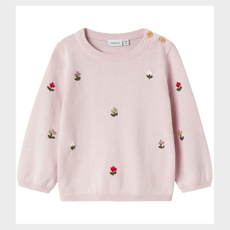 Name It Bluse - Strik - NbfFaflow - Light Lilac m. Blomster