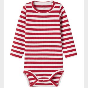 Name It Body l/ - Rib - NbfFolisa - Bright White/Cinese Red m.