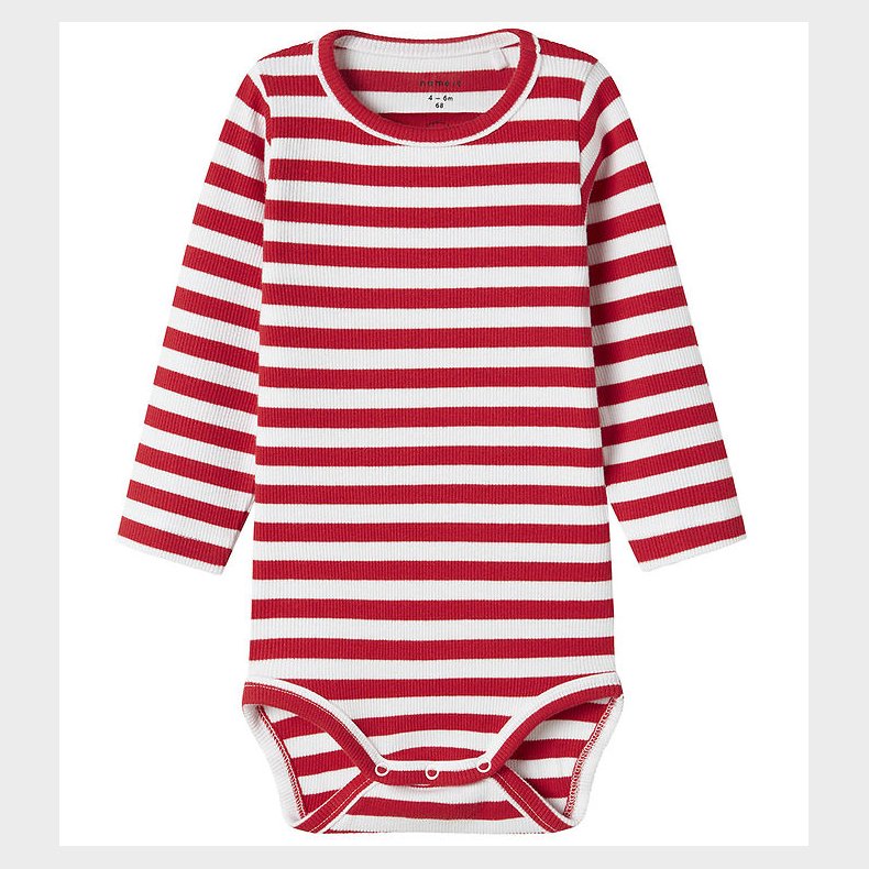 Name It Body l/ - Rib - NbfFolisa - Bright White/Cinese Red m.