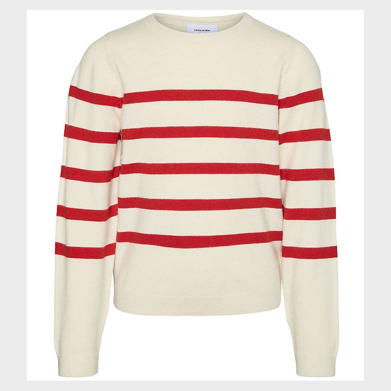 Vero Moda Girl - Strik - VmSaba - Birch/FIERY RED