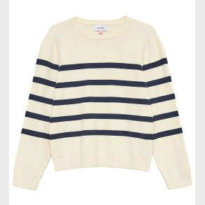 Vero Moda Girl Bluse - Strik - VmSaba - Birch/NAVY BLAZER