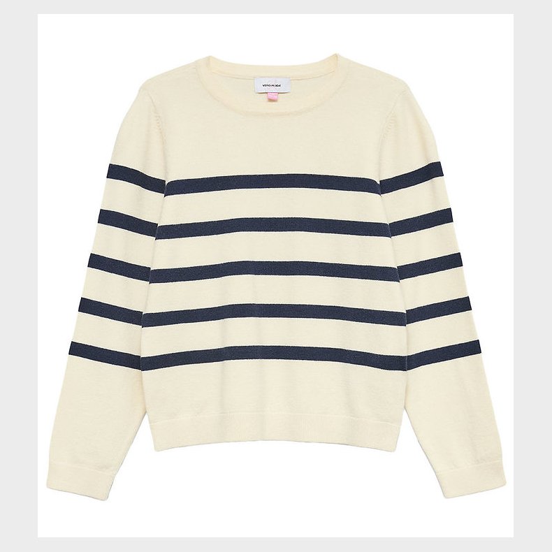 Vero Moda Girl Bluse - Strik - VmSaba - Birch/NAVY BLAZER