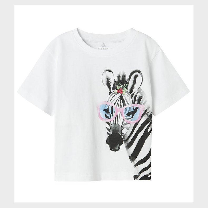 Name It T-shirt - NmfVotea - Bright White/Zebra