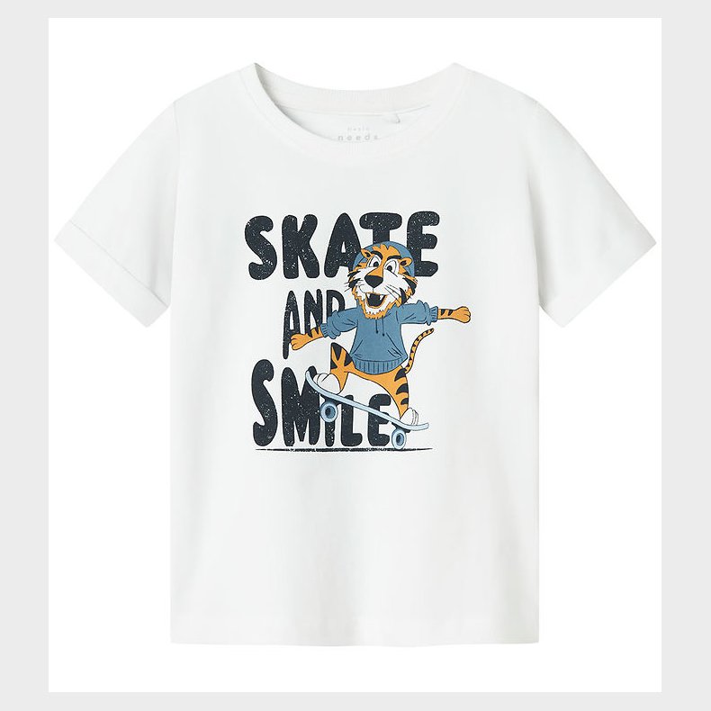 Name It T-shirt - NmmVux - Bright White/Smile