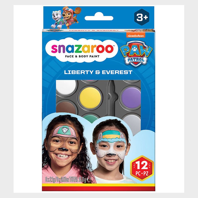 Snazaroo Ansigtsmaling - 12 Dele - Paw Patrol - Liberty & Evere