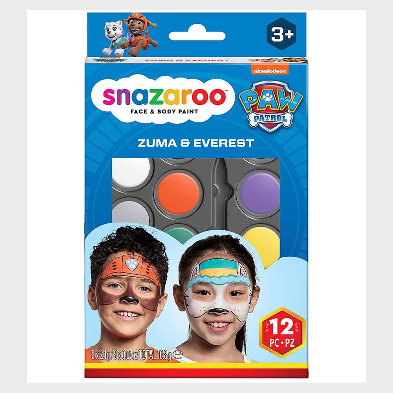 Snazaroo Ansigtsmaling - 12 Dele - Paw Patrol Zuma & Everest