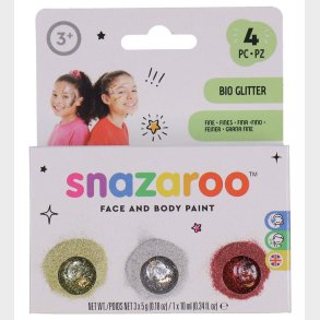 Snazaroo Sminke - BIO Glitter Fine - 3 stk. - Guld/Slv/Pink