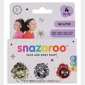 Snazaroo Sminke - BIO Glitter Chunky - 3 stk. - Guld/Slv/Pink