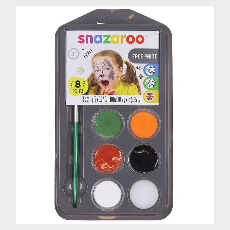 Snazaroo Ansigtsmaling - Halloween - 7 Dele + 1 Ideh�fte