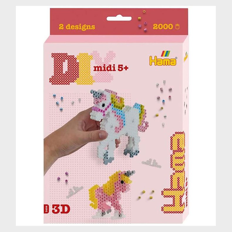Hama Midi Perles�t - 3D - 2000 stk. - Enhj�rninger
