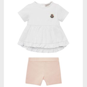 Moncler St - T-shirt/Shorts - Hvid/Rosa
