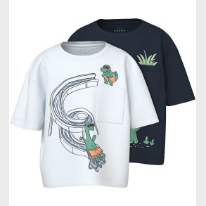 Name It T-Shirt - NmmVilian - 2 Pak - Navy Blazer m. Print