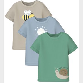 Name it T-shirt - NbmVacaion - 3 Pack - Creme De Mente/Peyote/Ce