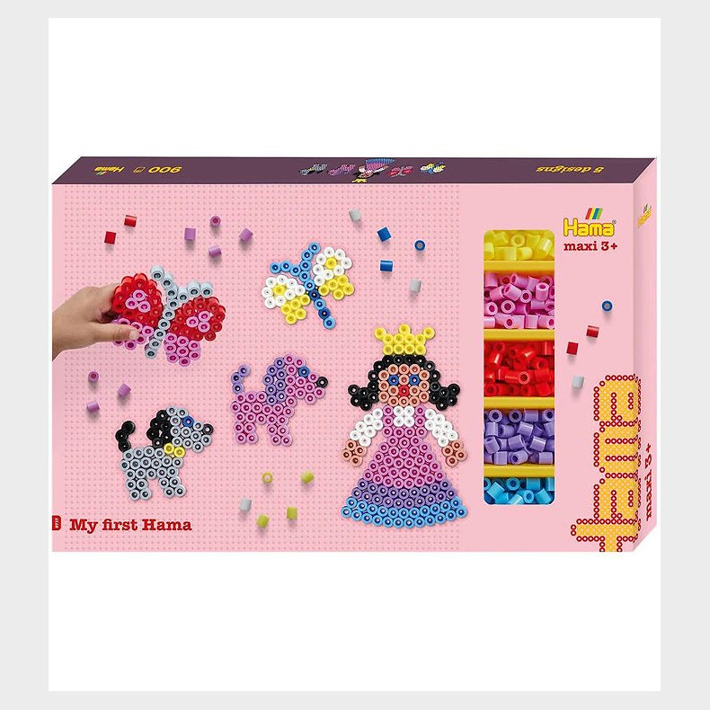 Hama Maxi Perles�t - 900 stk. + 3 Plader - Prinsesse