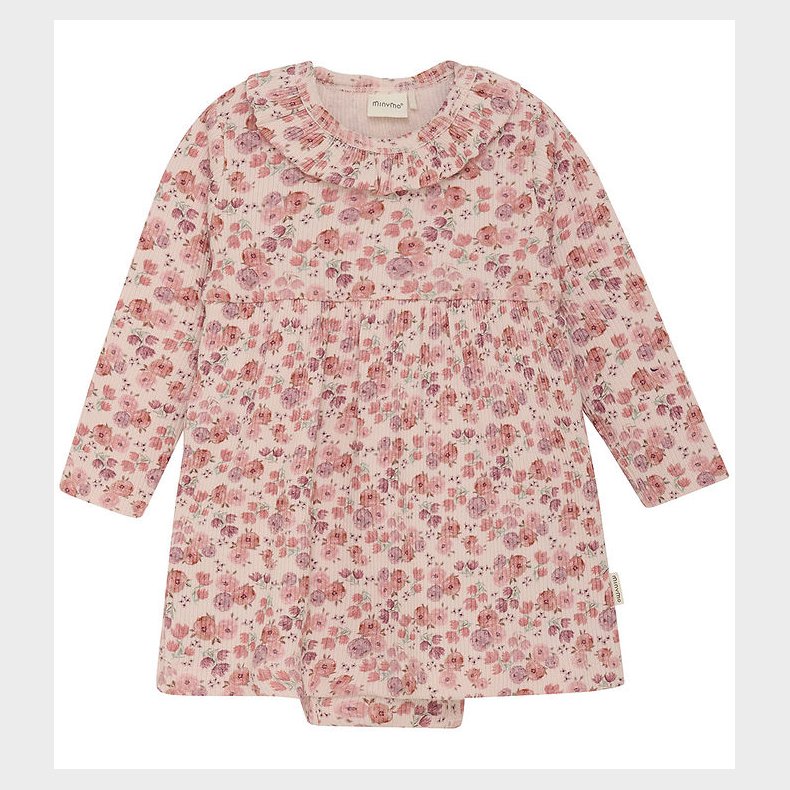 Minymo Kjolebody l/� - Rib - Peach Wip