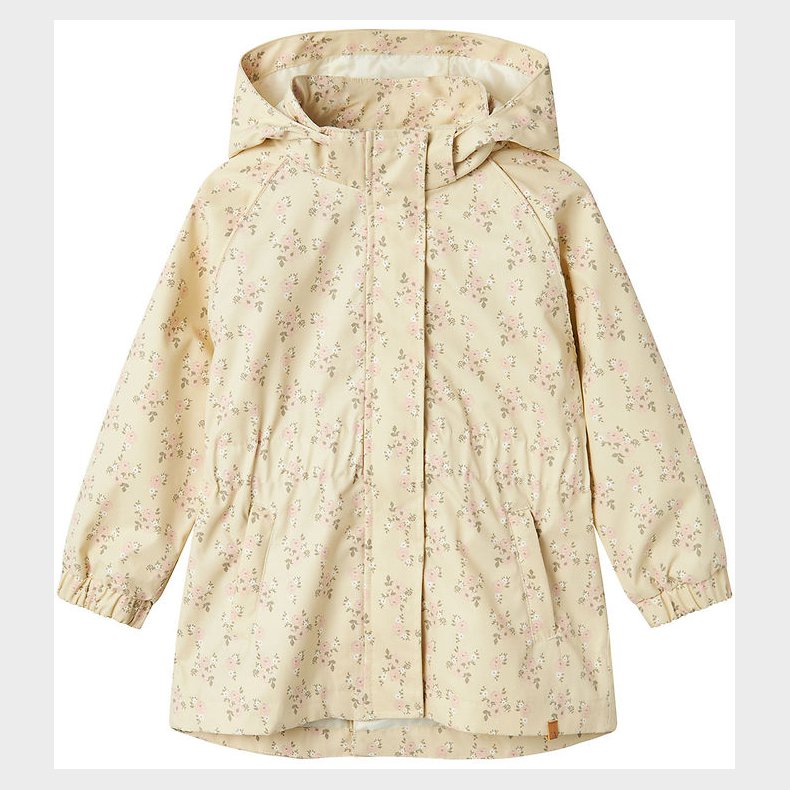 Lil' Atelier Sommerjakke - NmfGerda - Bleached Sand m. Blomster