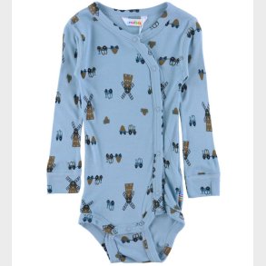 Joha Sl�-om Body l/� - Bambus - Bl� m. Vindm�lle