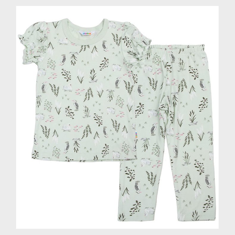 Joha Natt�j - 2-Delt - Viskose/Bambus - Mynte m. Svane