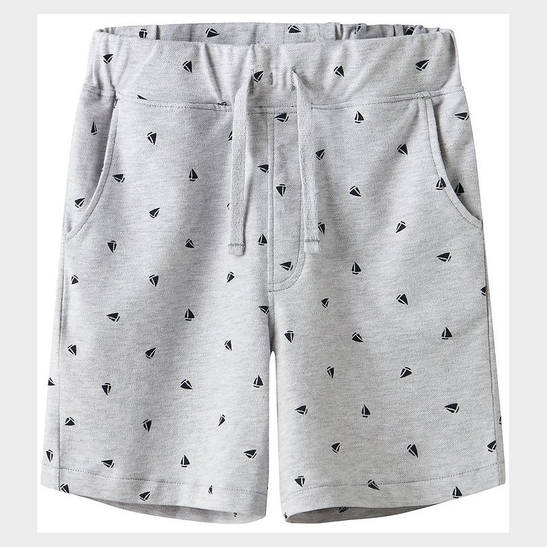Name it Shorts - NkmVolo - Light Grey Melange/Boats