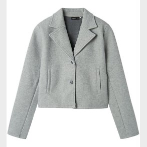 LMTD Frakke - NlfLove - Kort - Light Grey Melange