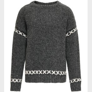 Kids Only Bluse - Strik - KogAmanda - Dark Grey Melange/Cloud