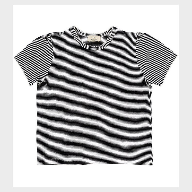 Copenhagen Colors T-shirt - Ruffle - Navy/Cream Stripe