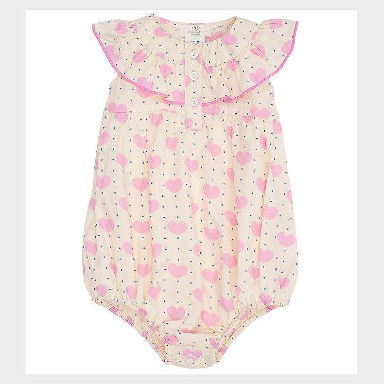 Copenhagen Colors Sommerdragt - Heart & Dots - Frill - Heart AOP