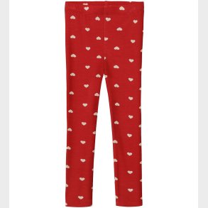 Fliink Leggings - Kelly - Pompeian Red/Beige Hjerte