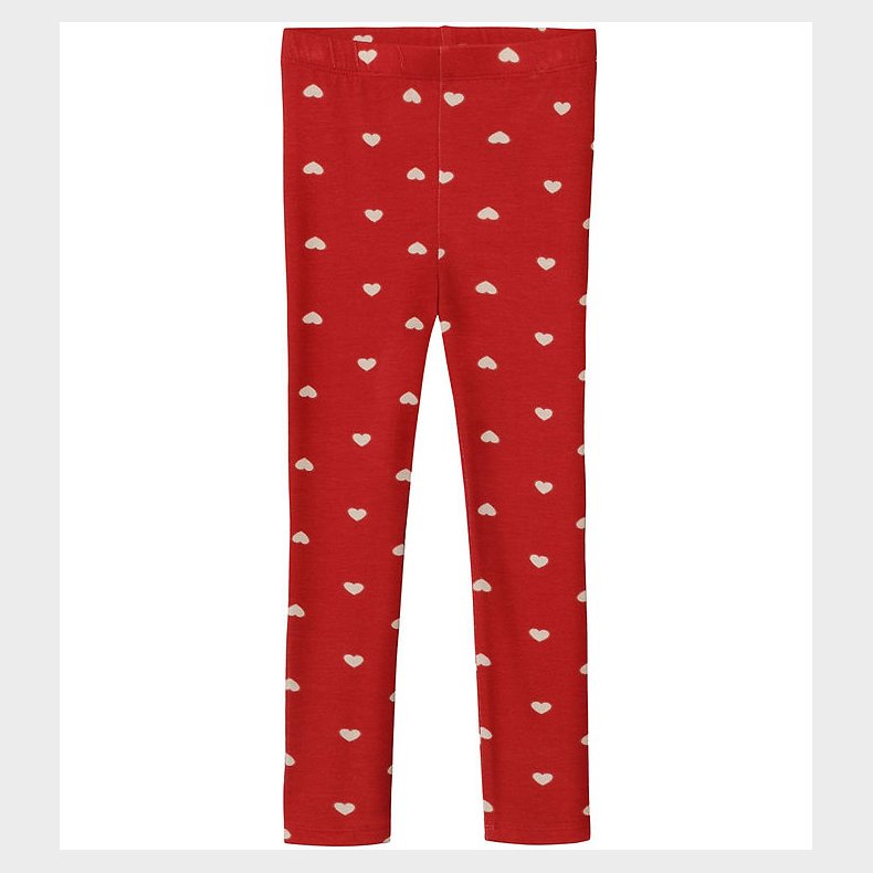 Fliink Leggings - Kelly - Pompeian Red/Beige Hjerte