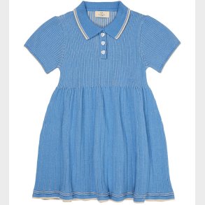 Copenhagen Colors Kjole - Strik - Sky Blue/Cream Comb