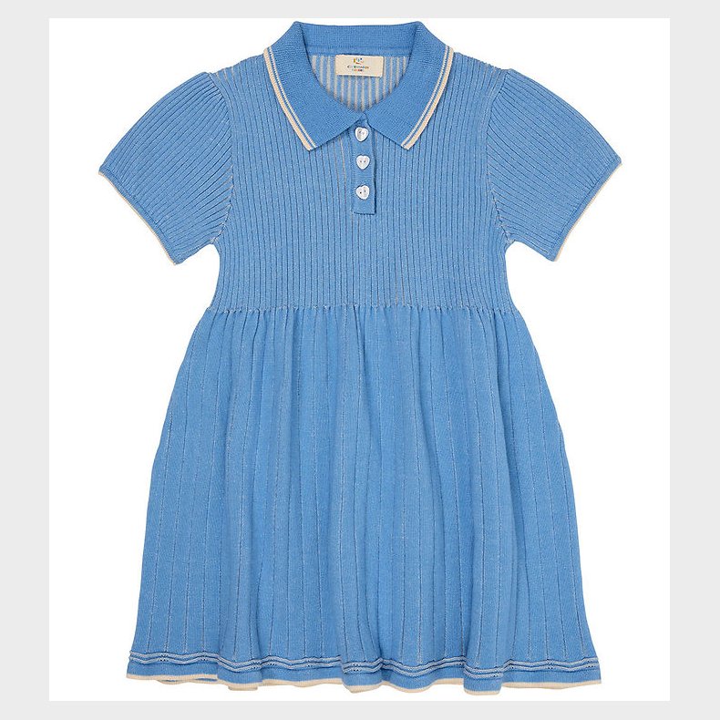 Copenhagen Colors Kjole - Strik - Sky Blue/Cream Comb