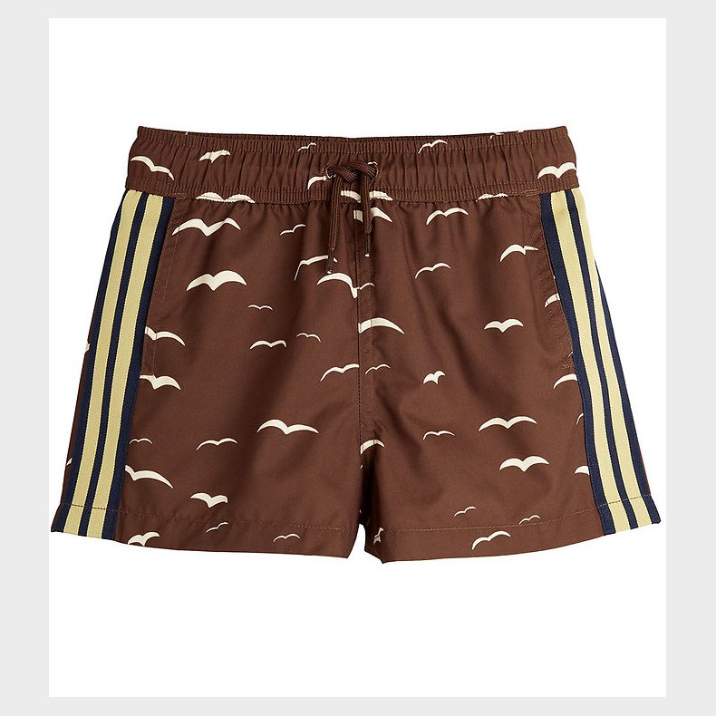 Mini Rodini Badeshorts - UV 50+ - Seagull - Brun