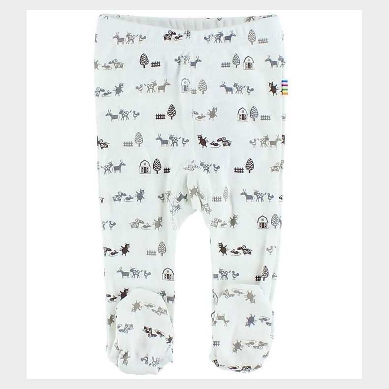 Joha Leggings m. Fod - Creme m. Dyr