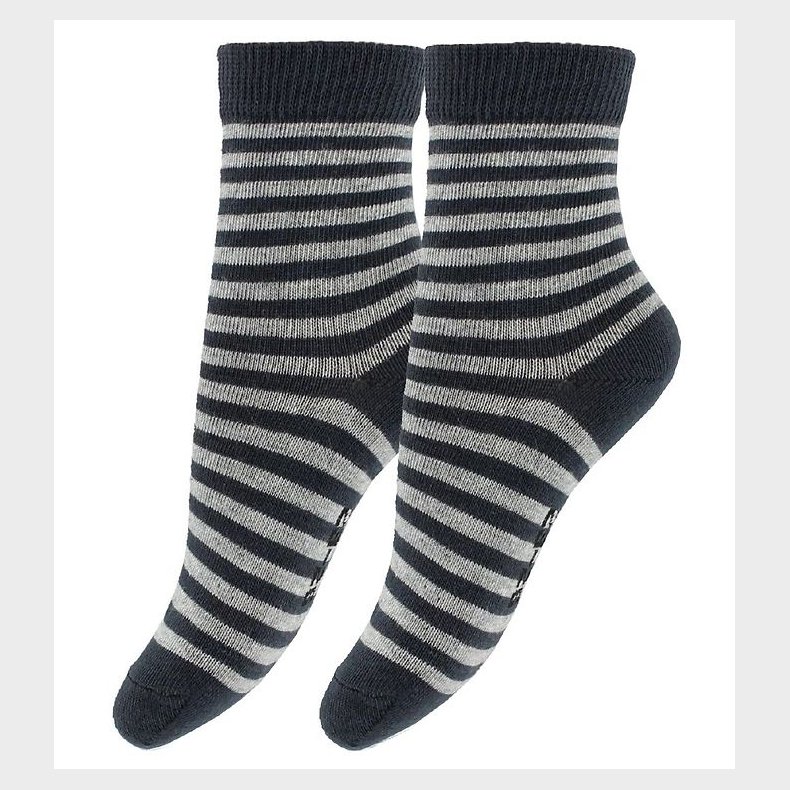 Fuzzies Str�mper - 2-Pak - Gr�/Lysegr�stribet