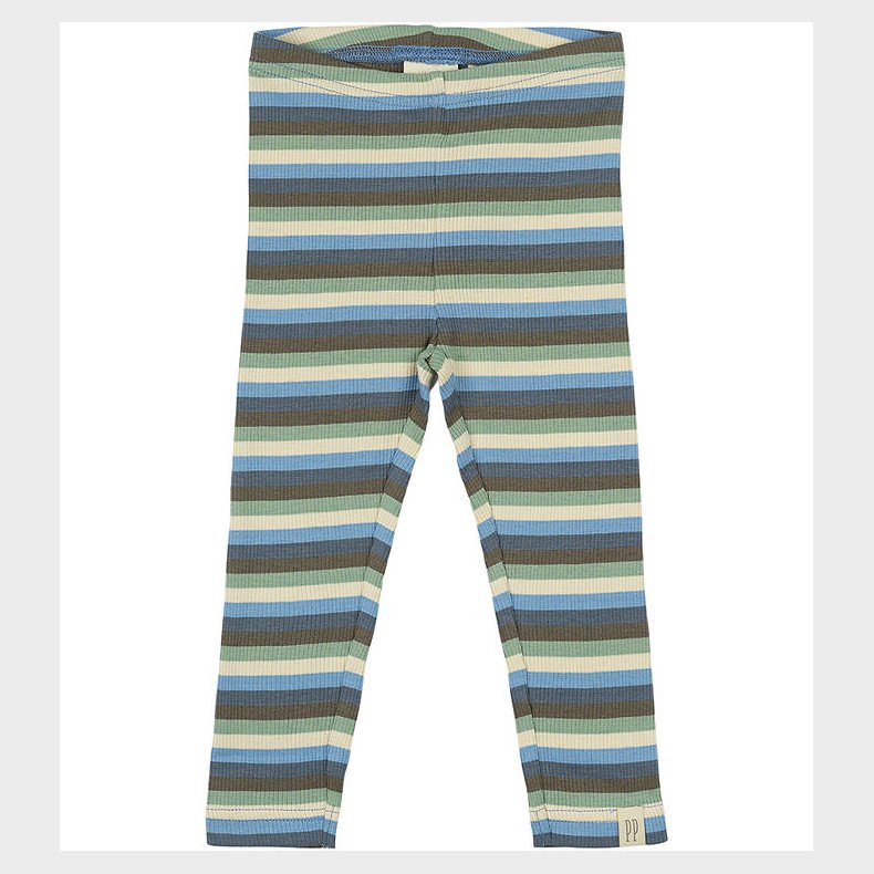 Petit Piao Leggings - Rib - Modal - Allure Blue Multi Stripe