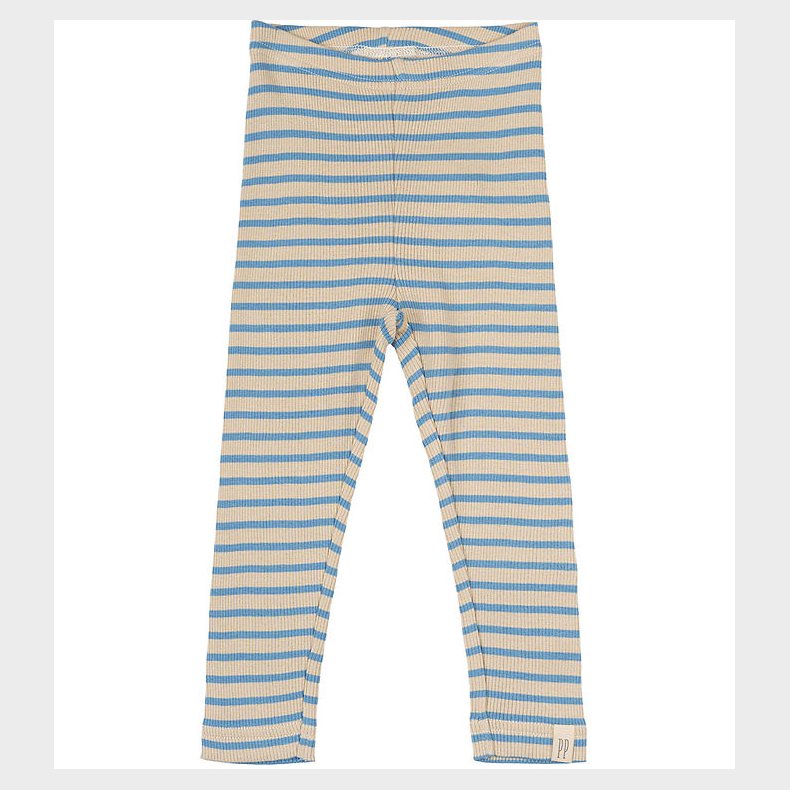 Petit Piao Leggings - Rib - Modal - Allure Blue/Dark Off White