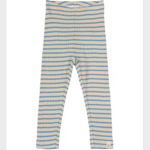 Petit Piao Leggings - Rib - Modal - Allure Blue/Dark Off White