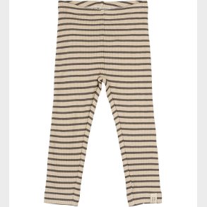 Petit Piao Leggings - Rib - Modal - Earth Brown/Dark Off White
