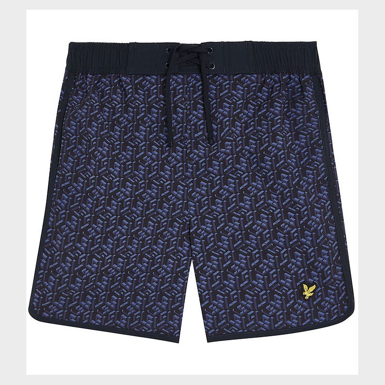 Lyle & Scott Badeshorts - Dark Navy m. Print