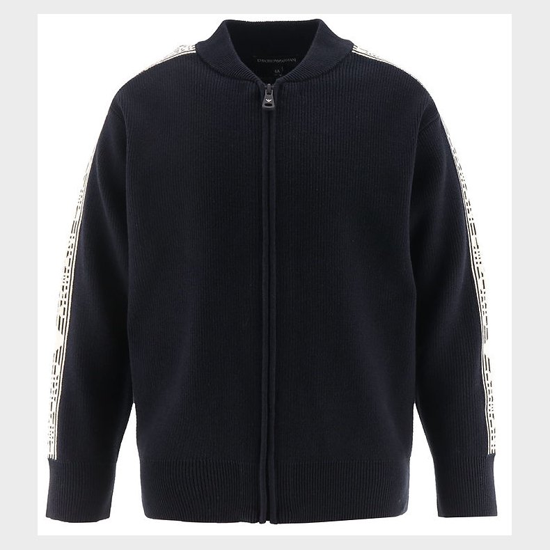 Emporio Armani Cardigan - Strik - Navy/Hvid