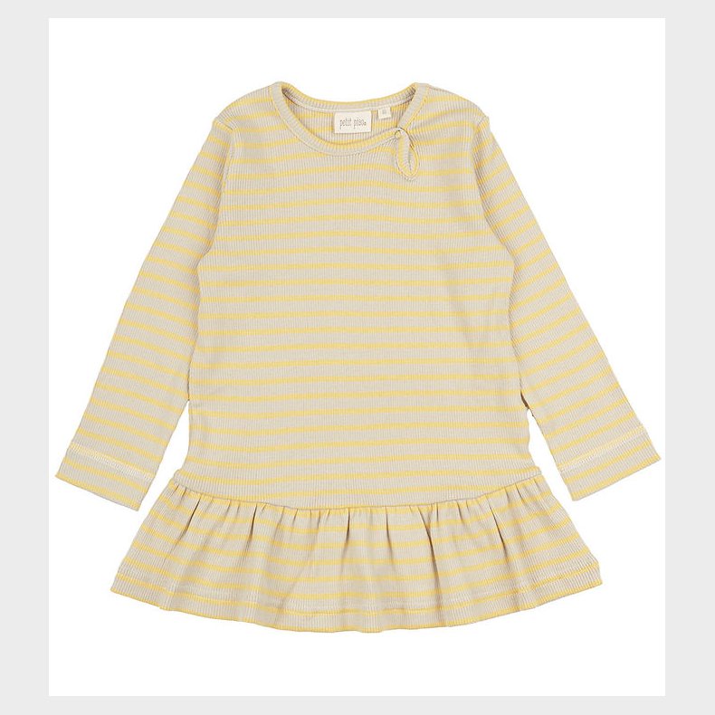 Petit Piao Kjole - Rib - Modal - Yellow Sun/Dark Off White