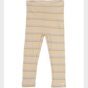Petit Piao Leggings - Rib - Modal - Bright Rose Multi Stripe